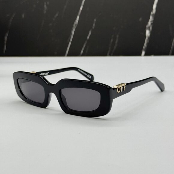 NEW OFF-WHITE OERI13C RENTON 1007 SUNGLASSES WOMEN OVAL BLACK EYEWEAR - Picture 5 of 11